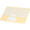Septpenta Tastiera touch wireless ultra sottile, con 13 tasti di scelta rapida, copritasti rotondi, design ergonomico, tastiera Bluetooth silenziosa USB per smartphone, tablet o laptop(Giallo)
