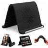 EBHO Supporto per Telefono in Silicone e Alluminio Flessibile Piegabile, Porta Cellulare da Tavolo, Supporto Telefono Scrivania, per Telefoni Tablet e Laptop con Design Rotolabile (Nero)