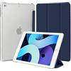 4UBonLife Custodia per iPad 6a /5a Generazione 9,7 Pollici 2018/2017, per iPad Air 1 2013/Air 2 2014 Cover Protettiva Rigida, Sottile e Leggera con Traslucida Posteriore Opaca Cover, Blu Scuro