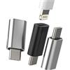 Kefiany Adattatore Da Lightning a USB C(Supporta solo la Ricarica)per iPhone per iPad compatibile per Samsung (3Pack) Jack Cavo Type c Maschio Per Apple Femmina Accessori Adapter Tipo C Cable Ricarica L-to-tp