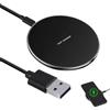 Quonex Caricabatterie senza fili rapido da 20 W, caricatore a induzione per iPhone 11/12/13/14/15/Samsung Galaxy S23/S22/S21/S20/S10, pad di ricarica circolare LED USB C, ricarica magnetica stabile