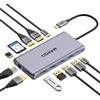 QGeeM USB C Hub,12-in-1 USB C Laptop Docking Station 4k Triple Display Type C Adapter,Dual HDMI & DisplayPort,USB-C Data,100W PD,Ethernet,4 USB Ports,SD/TF Cards Reader for MacBook and Windows