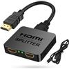 XINML Splitter HDMI 1 in 2 Out, 4K HDMI Distributore per due monitor contemporaneamente, segnale video, supporta 2K 4K 1080p 3D, adattatore HDMI compatto per TV, monitor, proiettore, ufficio e casa
