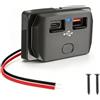 Gbformat 48W 2-Porta Presa USB 12V da Incasso per Camper, 30W PD + 18W QC3.0 | Caricatore 2 Porta con Ricarica Rapida Simultanea per Auto 12-24V, Camion, Barche, Camper