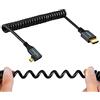 Twozoh Cavo a Spirale da Micro HDMI a HDMI angolo retto angolo a 90°, supporto 1080P 4K/3D