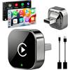 nplaseta Adattatore auto wireless CarPlay e Android, plug and play, connessione | Nessuna latenza, connessione stabile, converte cablato in dongle wireless, design compatto