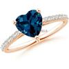 Handmade Naturale London Topazio Blu Con Rosa Placcato Oro 925 Argento Anello #3882