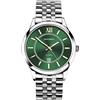 Sekonda Williams - Orologio analogico da uomo, 40 mm, con cassa argentata e cinturino in acciaio inossidabile con quadrante verde