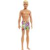 Barbie Ken Beach Bambola dai capelli biondi vestita con costume da bagno colorato stampato Los Angeles