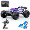 X-Verse Telecomando 1:16, motore a spazzole 50 km/h, auto da corsa RC ad alta velocità, fuoristrada da corsa 2,4 GHz 4WD fuoristrada (3 batterie, viola)