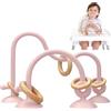 LYNSAN Ventosa Seggiolone Sensoriale in Silicone con Anello in Legno, Giocattolo Montessori per Bambini, Ragazzi e Ragazze, Asilo, Casa, Rosa