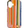 Generic Custodia per iPhone 16 Grafica astratta a righe retrò colorate