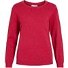 Vila Viril O-Neck L/S Knit Top-Noos, Sciarpa Rosso, XL da Donna, Pagliaccio Rosso, XL