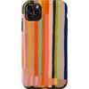Generic Custodia per iPhone 11 Pro Max Grafica astratta a righe retrò colorate