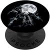 Moonlit Corvid Studio Tre Corvi Ululando Luna Piena Caw Gotico Notte Spettrale Cielo PopSockets PopGrip Adesivo