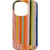 Generic Custodia per iPhone 14 Pro Grafica astratta a righe retrò colorate