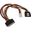 InLine 29691 Cavo di Alimentazione SATA Multicolore | Maschio/Femmina, SATA 15-pin, SATA 15-pin