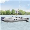 ArtSport Gommone ArtSport 3,80 m per 6 persone con 2 panche e pavimento in alluminio - barca a pale con pagaia, pompa, borsa e kit di riparazione - barca da pesca gonfiabile
