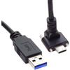 System-S Cavo da spina USB 3.0 A a spina USB tipo C 3.1 angolato a 90 gradi da 120 cm con vite di bloccaggio