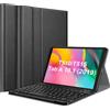 Fintie Custodia con tastiera Fintie per Samsung Galaxy Tab A 10.1 pollici 2019 SM-T510/T515 Tablet PC - Custodia protettiva leggera e ultrasottile con tastiera Bluetooth tedesca wireless staccabile magneticamente, nera