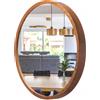 PIKA STOLARNIA PIKA Specchio rotondo in legno rustico - Specchio da parete con cornice in legno (∅47 cm) - Specchio rotondo per bagno, ingresso, soggiorno, camera da letto