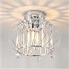ANWIO Lampadario Cristallo Argento, Plafoniera Camera da Letto con 1 Luce, Lampadario Soggiorno E27 in Vetro, Plafoniera da Soffitto Moderno in Cristallo per Cucina, 28 CM (Senza Lampadine) Kitchen