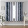 Gazal Vole Tende ombré blu e bianche per cameretta, H160 x L132 cm, 2 pannelli con occhielli, motivo a onde, oscuramento 80-90%