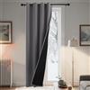PONY DANCE Tenda Termica Isolante Freddo e Caldo per Porta 1 Pezzo | L140 x A210 cm, Grigio, 100% Oscuranti, con Anelli, per Camera da Letto/Soggiorno, Pesante, Spesso, Doppio Strato