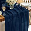 Baosind Runner da Tavolo Blu Marino in Stile Boho, 300 x 80 CM Runner da Tavolo in Garza, Adatto per Matrimoni, Compleanni, Natale, Tavole di Capodanno e Decorazioni ad Arco