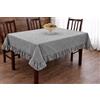 Corredocasa Tovaglia in Tela di Canapa Tinta Unita con Balza Volantino, Made in Italy - Copritavolo Arredo in Poliestere Resistente e Facile da Lavare - Copri Tavolo per Cucina e Sala da Pranzo (Grigio, 140x140)