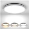 SKUTZTEK Lampada a Soffitto LED, Plafoniera LED 56W 3 Colori 3000K/4000K/6500K,6160LM / IP44 Impermeabile Moderna Lampada da Soffitto per Bagno per Bagno, Soggiorno, Camera da Letto, Cucina (59cm)