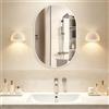 NEUWEABY Specchio da bagno ovale, Specchio ovale da parete per vanità, 50x75cm Bianco Specchio da bagno per lavabo, Capsula da parete, Specchio in metallo per decorazione