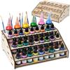 HOLDLEAF Organizzatore per flaconi di vernice in legno per colori da tavolo e modellismo con 61 fori (Ø36/26/9mm) Organizzatore per colori con Vallejo, Army Painter, AK (Modulo A)