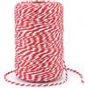 G2PLUS 200m Spago Natalizio,2mm Spago Rosso e Bianco,Corda Natalizia | Cordoncino Cotone Baker's Twine Decorativo per Cucina,Cottura,Natale,Confezionamento Regalo,Artigianato e DIY
