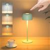 TRUMPETS Lampada da Tavolo Senza Fili Metallo, H:25cm Lampada da Comodino Ricaricabile USB-C, 3 Temperature Colore, Lampada da Scrivania IP54 Impermeabile per Ristorante, Camera da Letto，Verde：1 pz.