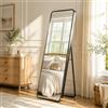 Clevich Specchio da Terra 162x50 cm, Grande Specchio da Parete | con Cornice in Alluminio Rinforzata, da Parete o Terra per Camera da Letto, Soggiorno, Nero