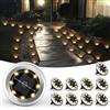 Solpex Luci Solari Giardino all'aperto, confezione da 10 mini luci solari da terra, impermeabili,ad energia solare, illuminazione paesaggistica per patio, cortile,vialetto(Bianco Caldo)