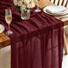 Baosind Runner da Tavolo Rosso Scuro in Stile Boho, 300 x 80 CM Runner da Tavolo in Garza, Adatto per Matrimoni, Compleanni, Natale, Tavole di Capodanno e Decorazioni ad Arco
