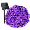 NEXVIN Lucine solari per Natale - 20 m - 200 LED - Per albero di | Catena luminosa a energia solare, 8 modalità, colore viola, IP65, impermeabile, per giardino, feste, cortili, matrimoni