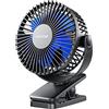 gaiatop Clip portatile sul ventilatore, mini ventilatore ricaricabile | Funzionamento a batteria, piccolo 3 velocità, silenzioso, rotazione a 360°, raffreddamento per scrivania, tavolo, casa