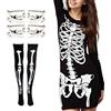 Suffolly Vestito da donna per Halloween, costume da scheletro, per adulti, Halloween, cosplay, feste, S-XXL