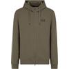 EA7 Emporio Armani Felpa con Cappuccio da Uomo Core Identity Full Zip in Cotone Felpato, 8NPM38