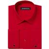 MrDoubleCollar Top Mens Wear bianco doppio polsino formale camicia slim fit include gemelli in metallo manica lunga