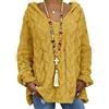 Peuignao Maglione Con Cappuccio Trecce Oversize Donna Maglioni Lunghi Donna Taglie Forti Felpa Pullover Sweater Maglieria Donne Larghi Maglione Lavorato Jacquard Intrecciato Donna Maglia Maglioncini Femminili