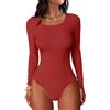 DUOEASE Body Donna Maniche Lunghe Costine Top Donna Girocollo Beige