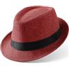 BABEYOND Cappello Fedora Trilby a Tesa Corta da Uomo Anni '20 | Fedora con nastro decorativo, cappello da sole traspirante per spiaggia, escursionismo, uso quotidiano