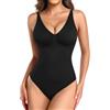 Wiepux Body Contenitivo Modellante Donna Pancia Piatta Snellente | Body Contenitivo Donna Pancia Piatta Coppette Rimovibili,Senza Cuciture Modellante,Scollo V,Perizoma Invisible Sotto Vestito