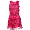 KBOPLEMQ Abito con paillettes con frange per bambine, abito da ballo per bambini, sala da ballo, tango, salsa, rumba, vestito con frange, costume da ballo latino, traspirante, costume di carnevale