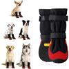 UIQELYS Scarpe per cani, stivali e protezioni per zampe per giornate invernali di neve, tempo piovoso, suola antiscivolo per pavimenti in legno (nero-rosso (set da 2), 2 (larghezza 4,5 cm) per 14-17