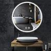 Dripex Specchio da bagno rotondo con illuminazione, specchio rotondo da 60 cm con illuminazione, specchio da parete con interruttore touch e vetro antiesplosione, 3 colori di luce dimmerabili, 6500 K